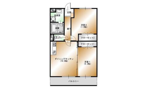 ラニッシュソネ(2LDK/4階)の間取り写真