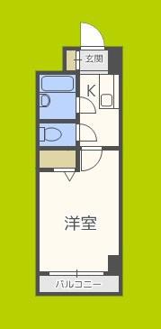 ノルデンハイム淡路(1K/3階)の間取り写真