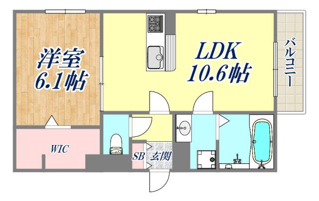 ユーフォリア(1LDK/2階)の間取り写真