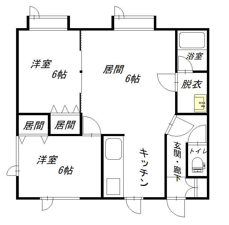 メゾン松田III(2LDK/1階)の間取り写真