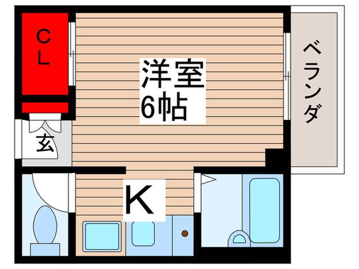 ペリエ新松戸(1K/2階)の間取り写真