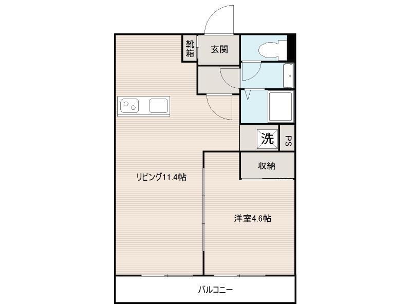 こぐまマンション中野町(1LDK/5階)の間取り写真