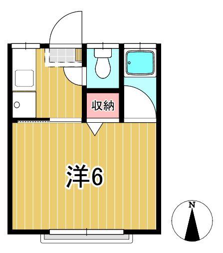 エールハイツ(1K/2階)の間取り写真