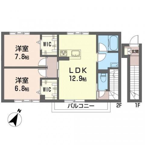 メゾン ココ(2LDK/2階)の間取り写真