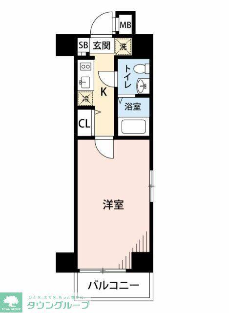 グランパークN.東京(1K/6階)の間取り写真