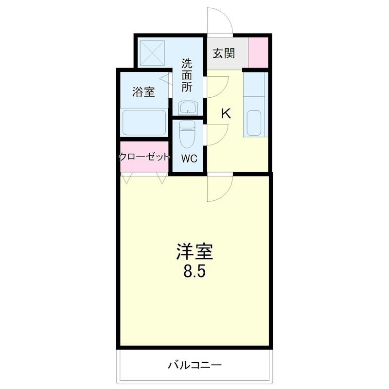 SUNRISE五番館(1K/3階)の間取り写真
