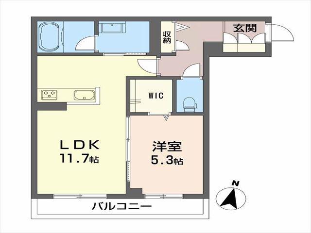 シャーメゾンSUN A(1LDK/2階)の間取り写真