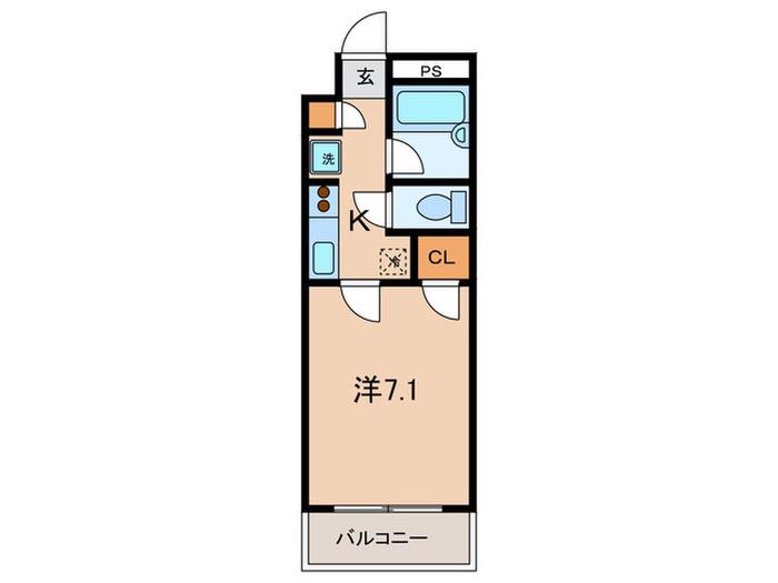 ル・クレソン・ヴェール(1K/4階)の間取り写真