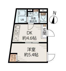 PRADO赤羽(1DK/1階)の間取り写真