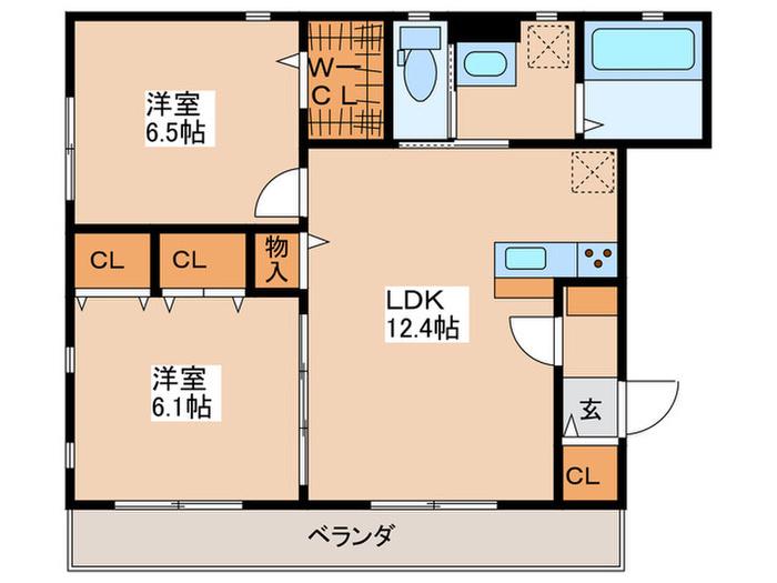 クオーレ久我山(2LDK/1階)の間取り写真