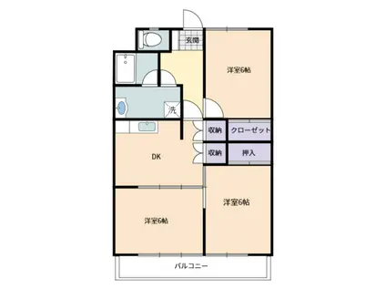 レクトK(3DK/5階)の間取り写真