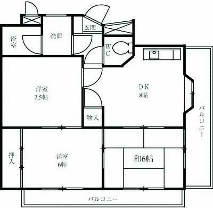 高力ハイツ 2階階 間取り