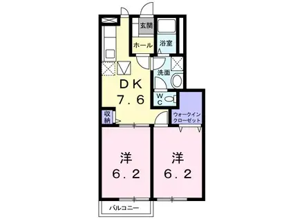 ア・ラ・モードOGURAJI(2DK/1階)の間取り写真