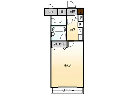 パサージュ横川(1K/4階)の間取り写真