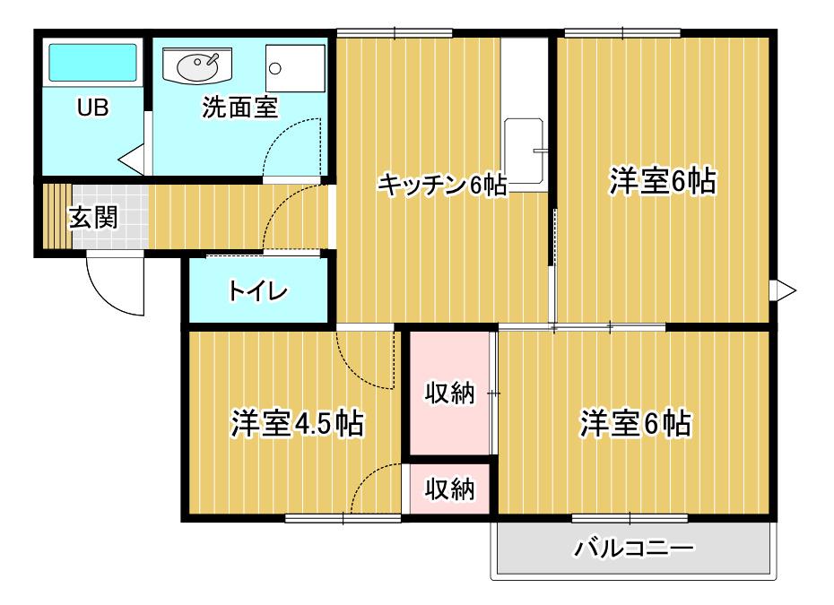 プラドール田代A(3DK/2階)の間取り写真