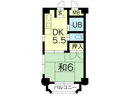 MH坪井(1DK/6階)の間取り写真