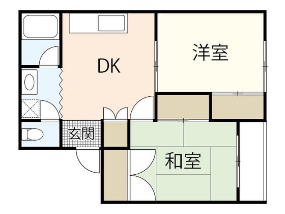 大戸中町ビル(2DK/4階)の間取り写真