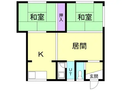 シャトルオバラ(2LDK/2階)の間取り写真