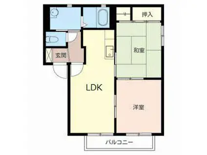 リビエール綾園壱番館(2LDK/2階)の間取り写真