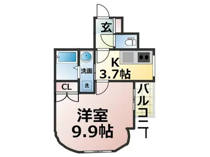 センチュリー本山(1K/2階)の間取り写真