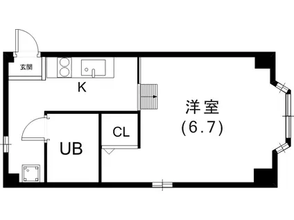 KITANO HOUSE(1K/1階)の間取り写真