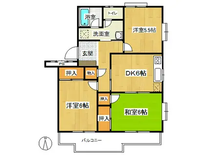 リームマンション(3DK/3階)の間取り写真