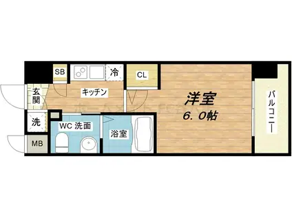 エスリード梅田グランノース(1K/10階)の間取り写真