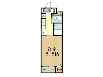 ジオクラース武蔵小金井(1K/1階)の間取り写真