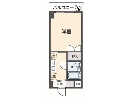 サンクタス西新宿(1K/2階)の間取り写真