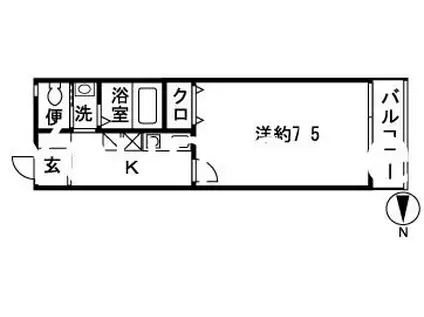 アクアベル(1K/1階)の間取り写真