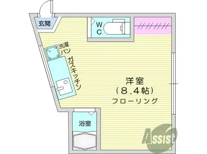 長屋アパートメントHACHI(ワンルーム/2階)の間取り写真