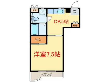 メゾンSHIMADA(1DK/3階)の間取り写真