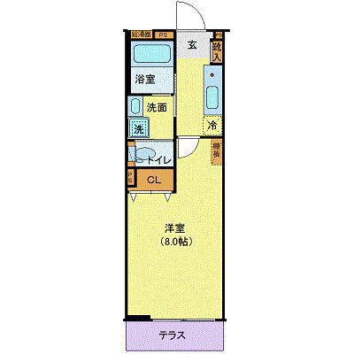 アリュール北仙台(1K/1階)の間取り写真