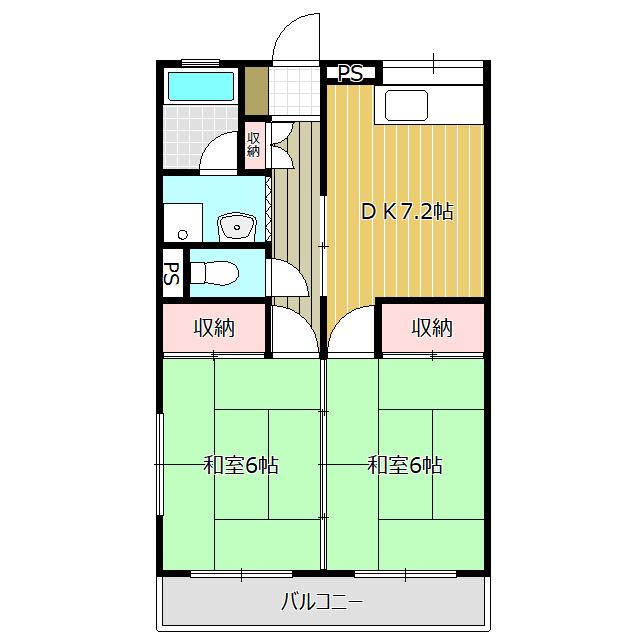 SAKYO7(2DK/2階)の間取り写真