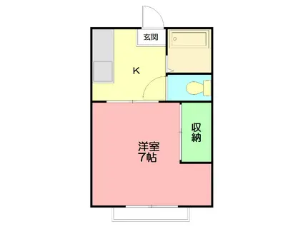 やまみハイツ(1K/1階)の間取り写真