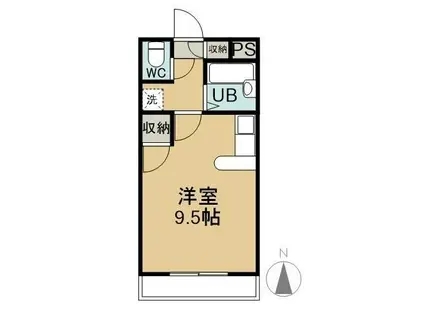 メモリアルハイツ(ワンルーム/2階)の間取り写真