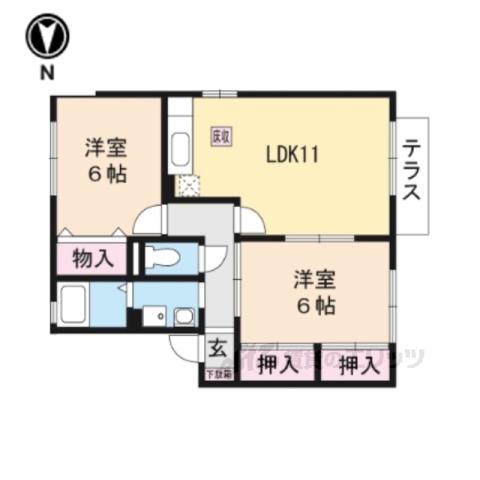 コーポはおりや(2LDK/2階)の間取り写真