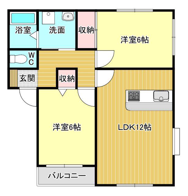 コーポエグゼ(2LDK/2階)の間取り写真