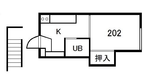 コーポノア(1K/2階)の間取り写真