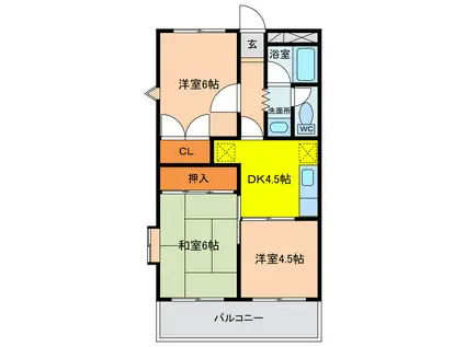 コスミオンアリベ(3DK/2階)の間取り写真