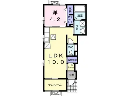 リーテンヒュース(1LDK/1階)の間取り写真