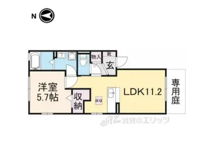 リビングタウン新大宮(1LDK/1階)の間取り写真