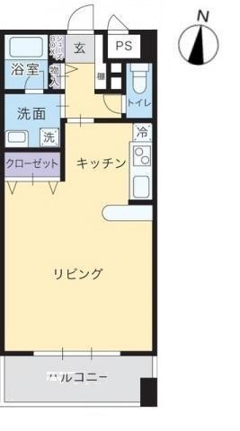 なかよしマンション林町(1K/2階)の間取り写真