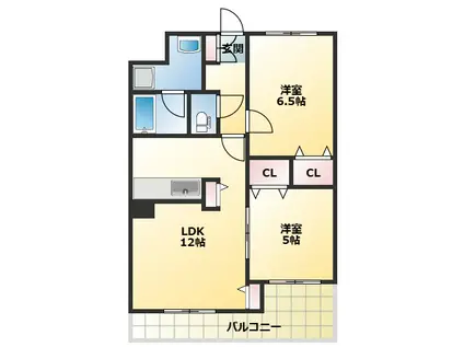 グランシャリオ(2LDK/3階)の間取り写真