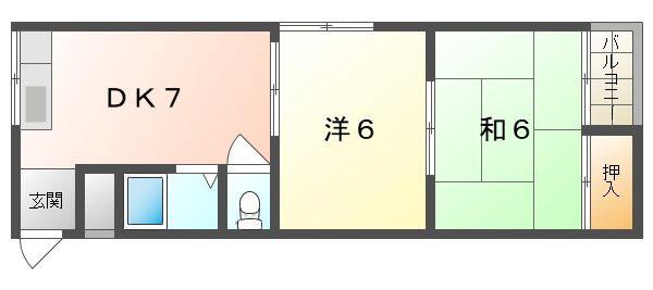 秀和第1ハイツ(2DK/3階)の間取り写真