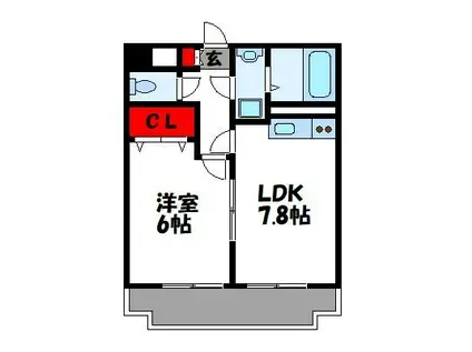 アクティコートIII(1LDK/4階)の間取り写真