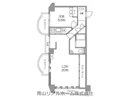 セントラル第二青山(1LDK/3階)の間取り写真