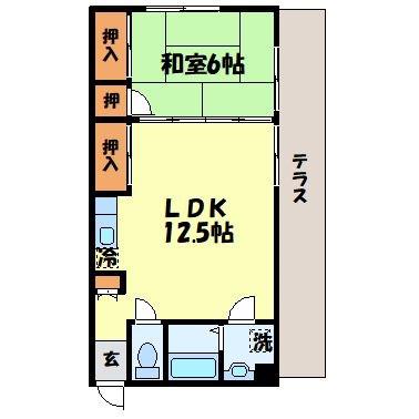 原口ビル(1LDK/1階)の間取り写真