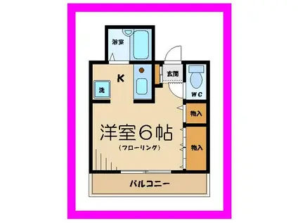 コアクレイン(1K/1階)の間取り写真