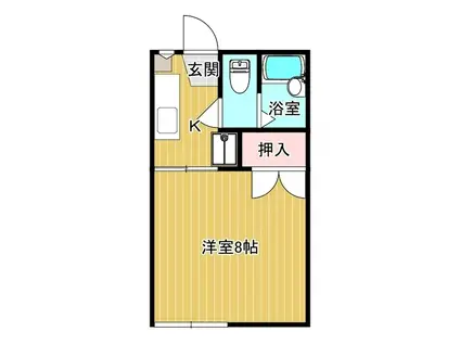 ヴィラ梅ヶ峠(1K/1階)の間取り写真